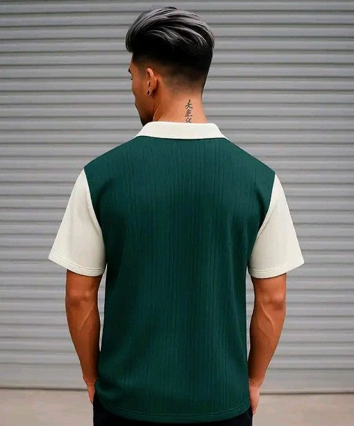 "Men's Summer Polo T-Shirt with Zip – Gen Z Fashion 2025