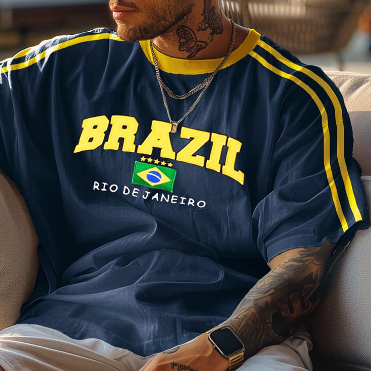 Brazil Rio de Janeiro Cotton Oversized T-Shirt – Sporty Streetwear