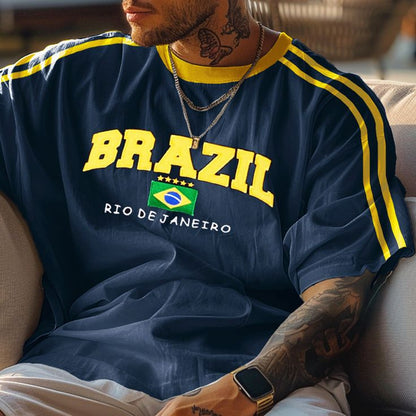 Brazil Rio de Janeiro Cotton Oversized T-Shirt – Sporty Streetwear
