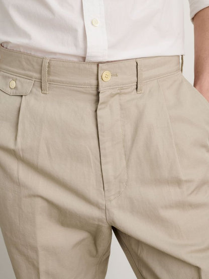 Men Regular Fit Beige Cotton Blend Pant