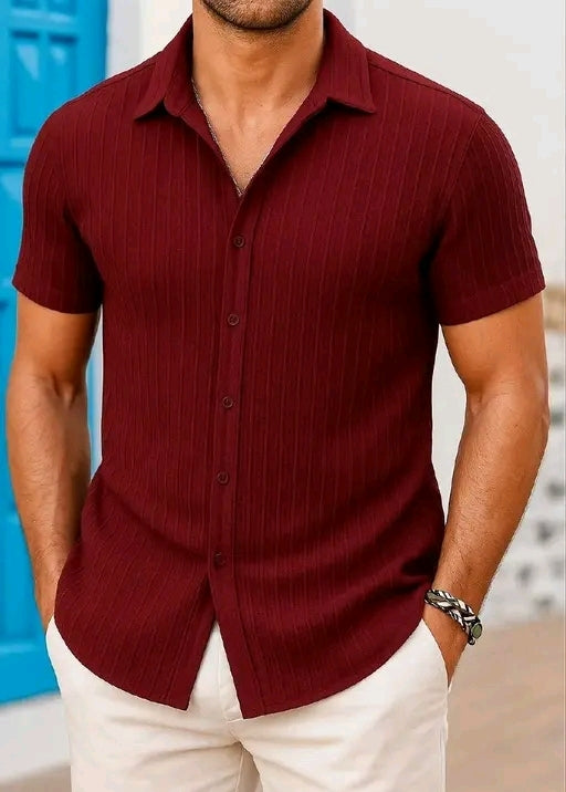 Men's Stylish Popcorn Fabric Casual Shirt