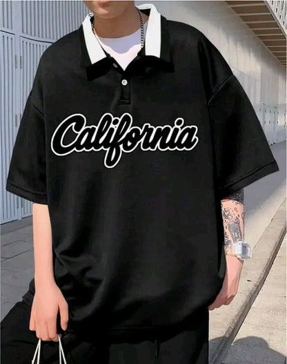 Men's Oversized Cotton Blend Polo T-Shirt – Casual Streetwear Summer Wear