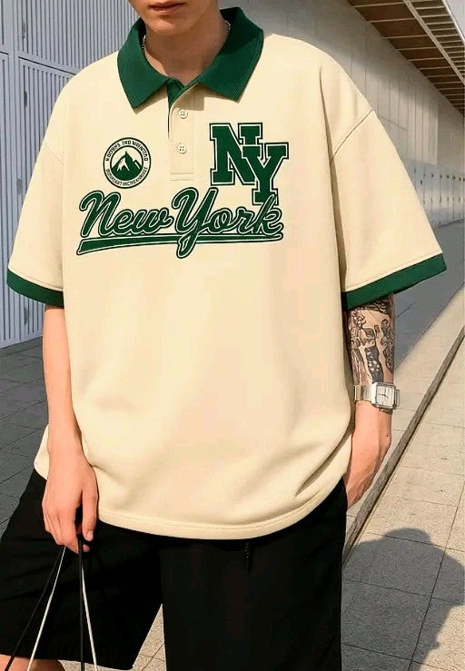 Men's Oversized Cotton Blend Polo T-Shirt – Casual Streetwear Summer Wear