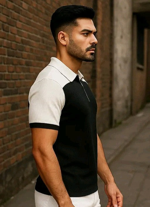 Men's Summer Polo T-Shirt with Zip – Gen Z Fashion 2025