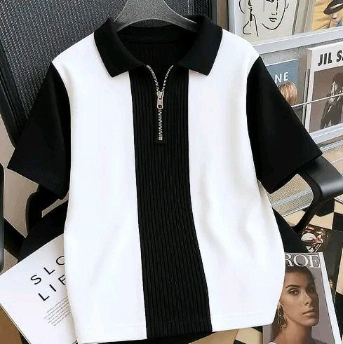 Men's Summer Polo T-Shirt with Zip – Gen Z Fashion 2025