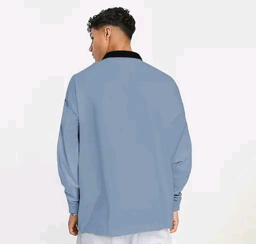 EYEBOGLER Mens Oversize Fit T Shirt blue and  black