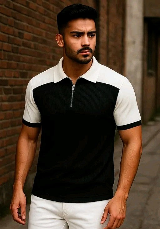 Men's Summer Polo T-Shirt with Zip – Gen Z Fashion 2025
