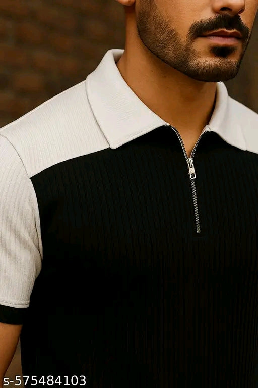 Men's Summer Polo T-Shirt with Zip – Gen Z Fashion 2025