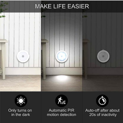 USB Rechargeable Motion Sensor LED Light – Wireless, Self-Adhesive, Perfect for Wardrobe, Cupboard, Stairs & Night Lighting.