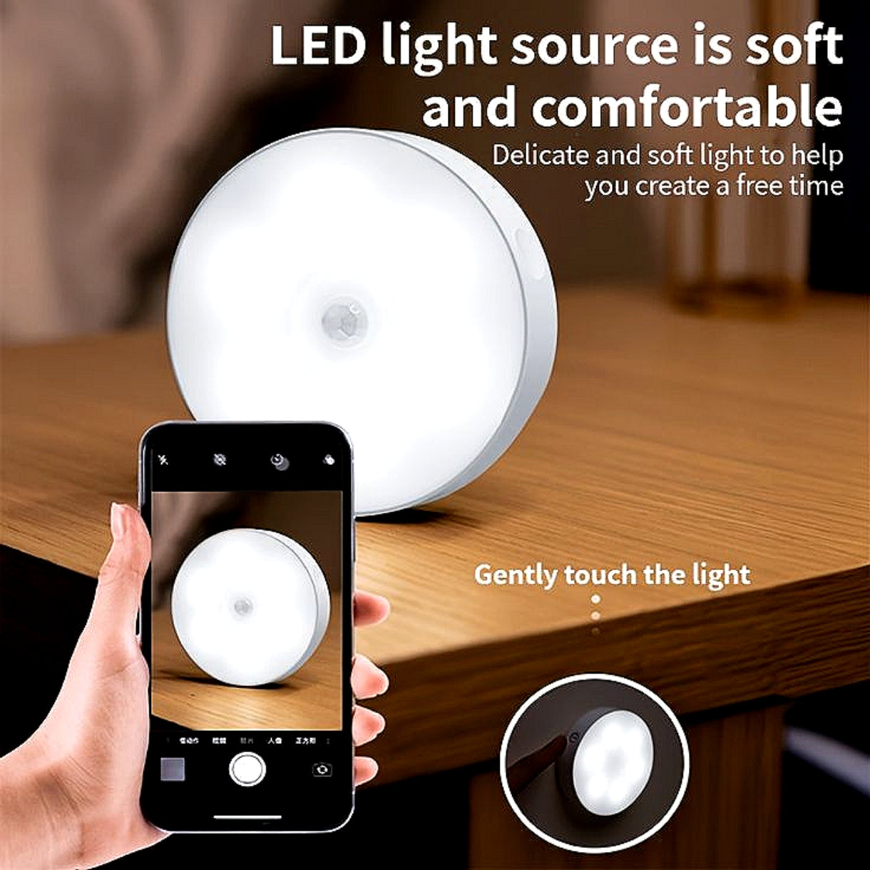 USB Rechargeable Motion Sensor LED Light – Wireless, Self-Adhesive, Perfect for Wardrobe, Cupboard, Stairs & Night Lighting.