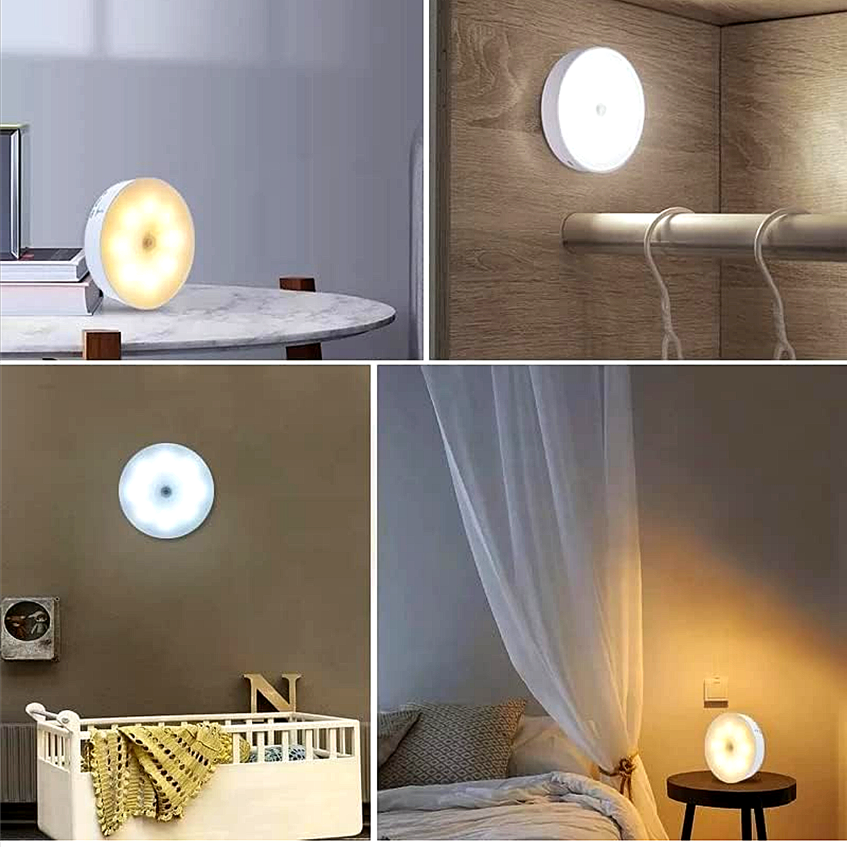 USB Rechargeable Motion Sensor LED Light – Wireless, Self-Adhesive, Perfect for Wardrobe, Cupboard, Stairs & Night Lighting.