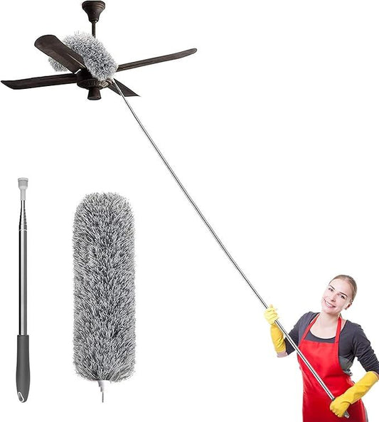 Microfiber Duster with Extension Pole,Washable & Bendable