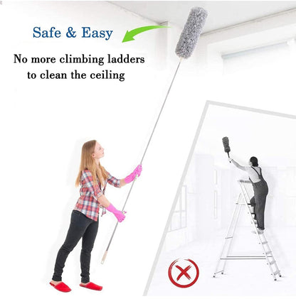 Microfiber Duster with Extension Pole,Washable & Bendable