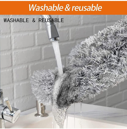 Microfiber Duster with Extension Pole,Washable & Bendable